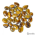 29 Pcs Natural Untreated Yellow Brown Tiger Eye Almond  Pear Cab Loose Gems Lot