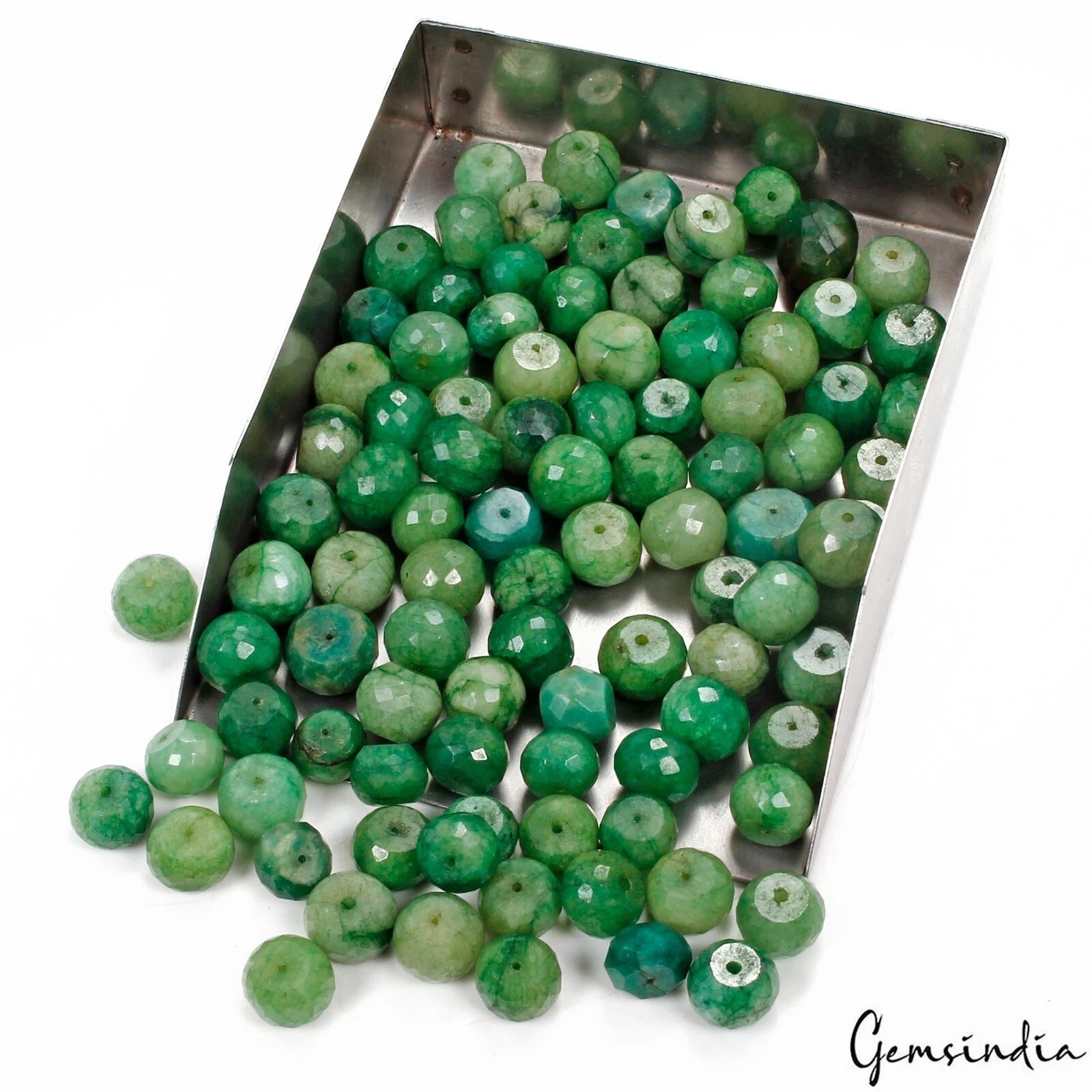 880 Ct Natural Green Emerald Round Cut 10-13mm Loose Drilled jewelry Beads~98 Pc