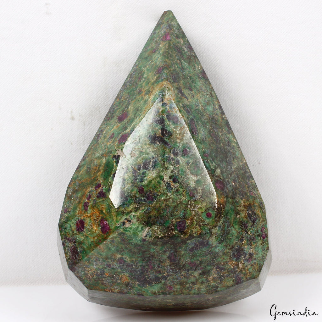 Large 1.7 kilo Natural Huge Green Blue Ruby Fuchsite Pear Cut Untreated Gemstone