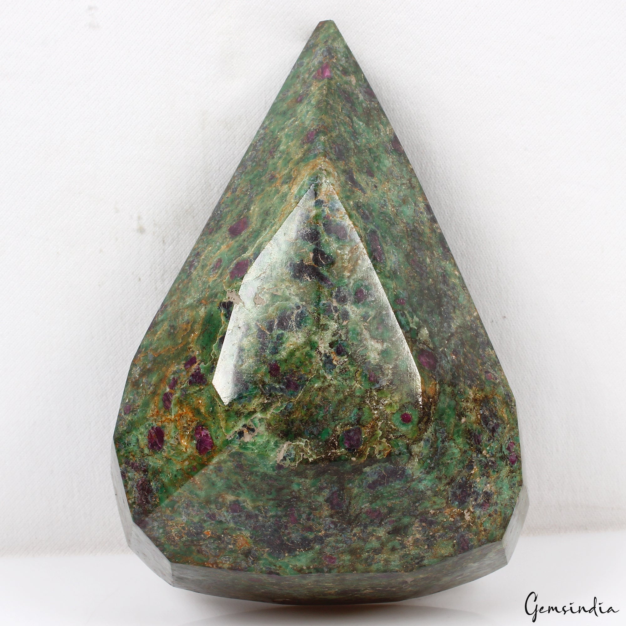 Large 1.7 kilo Natural Huge Green Blue Ruby Fuchsite Pear Cut Untreated Gemstone