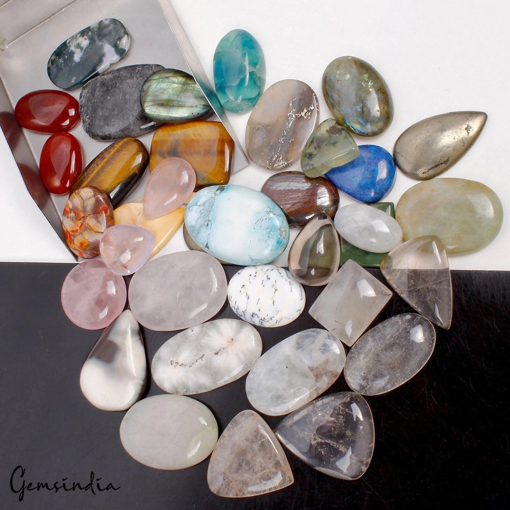 2240 Ct/36 Pcs Natural Multi Color Mix Cab Loose 25mm To 49mm Gems Wholesale Lot