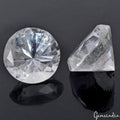 219.80 Cts Natural Untreated White Quartz Round Diamond Cut 40mm Huge Size Gem