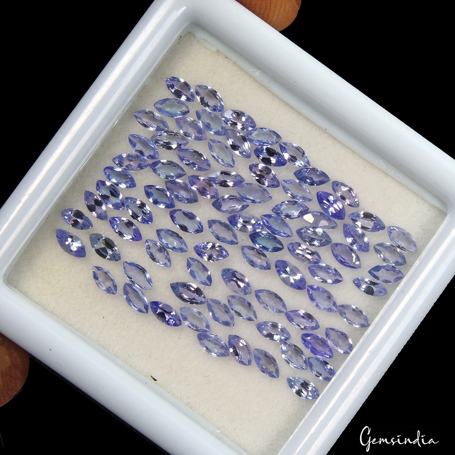 6.30 Ct Natural Violet Blue Tanzanite Marquise Cut Faceted Loose Gems Lot 80 Pcs