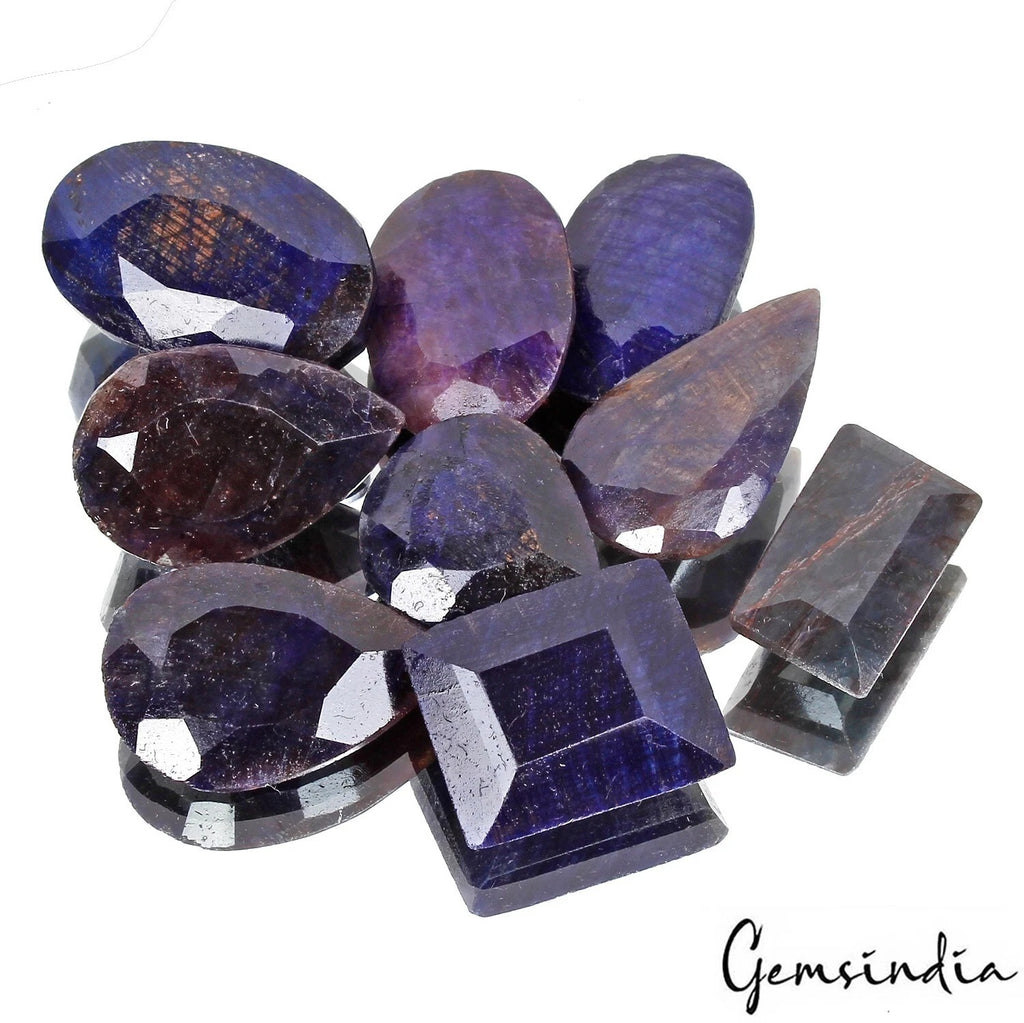 Blue Sapphire Lot, Loose Gemstone, Color Enhanced — 9 Pieces, 24mm to 34mm, 600 Ct, Madagascar
