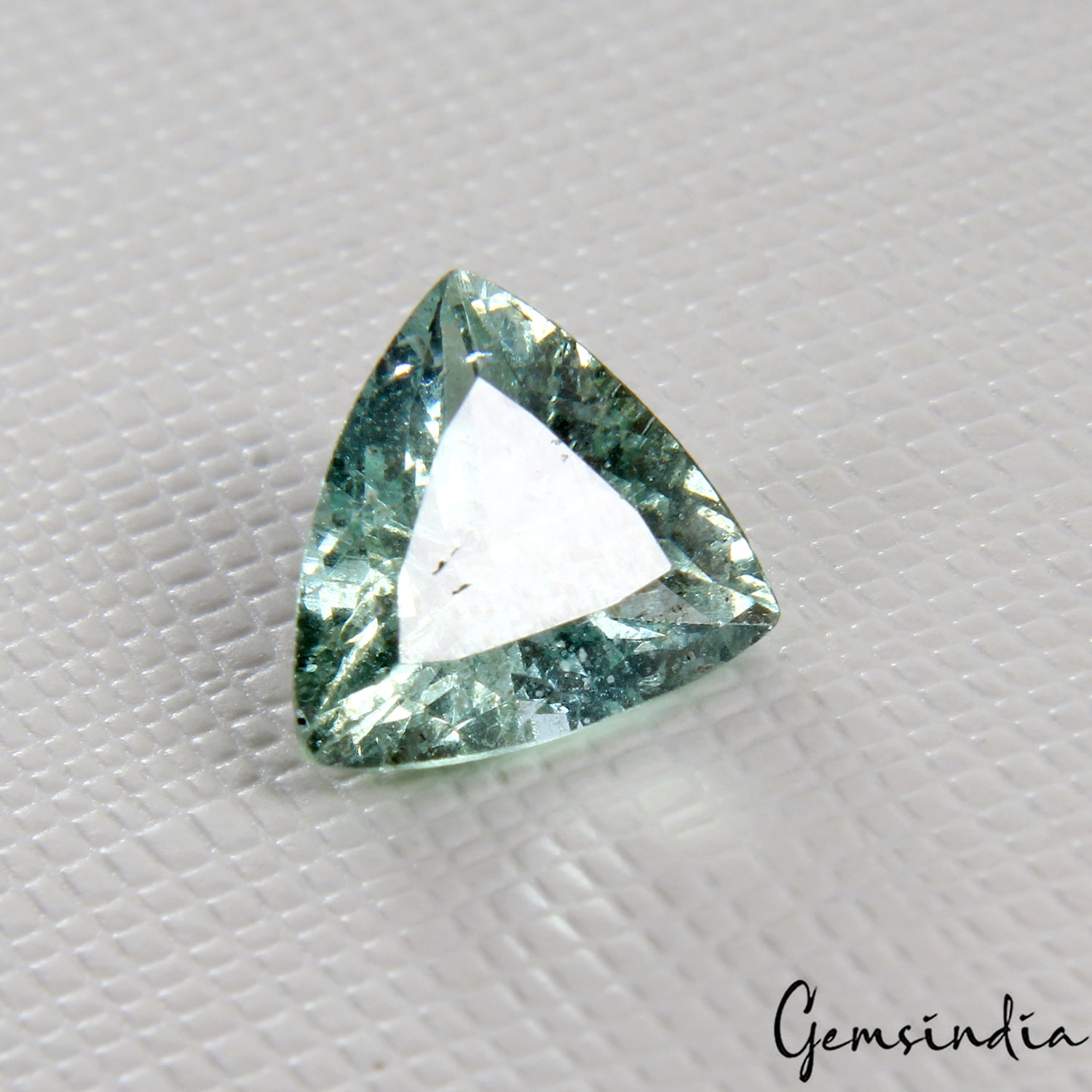 Certified 2.10Ct Trillion Cut Natural Green Aquamarine ~Unheated Brazil Gemstone