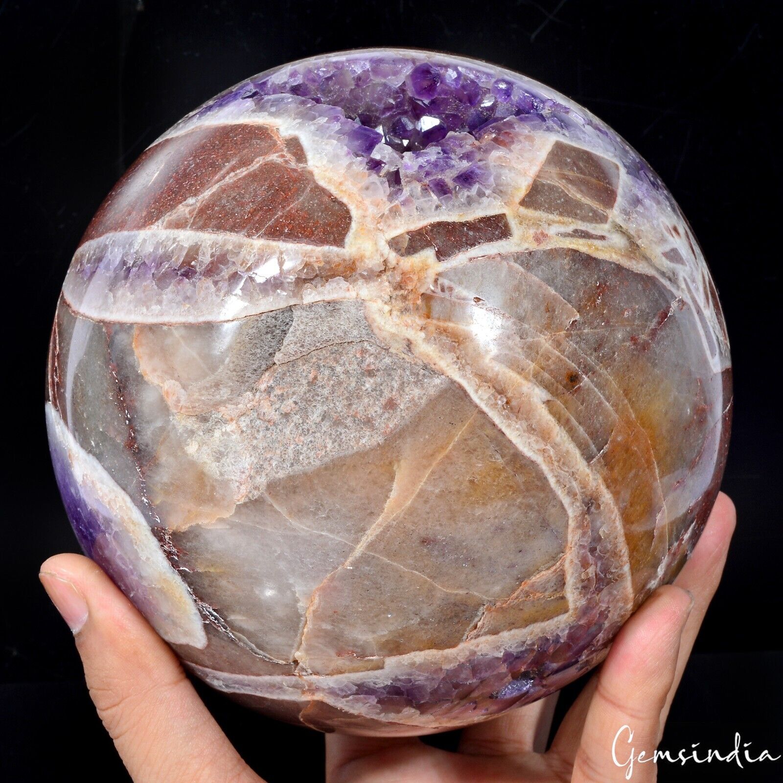 4.64 Kilo Large Natural Untreated Amethyst Druzy Geode Sphere Healing Crystal