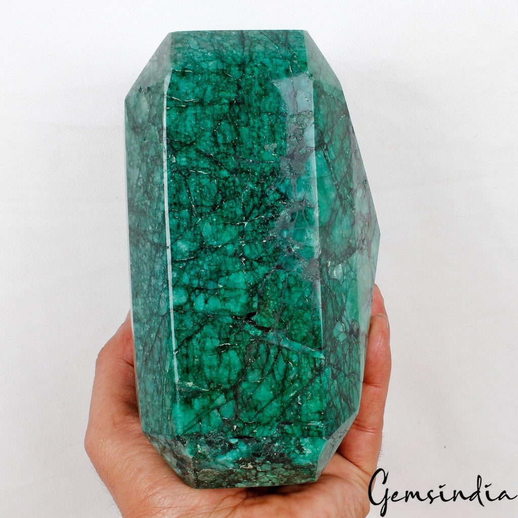 Big 3.87 Kilo Natural Finest Green Emerald Octagon Excellent Cut Grade Huge Gems