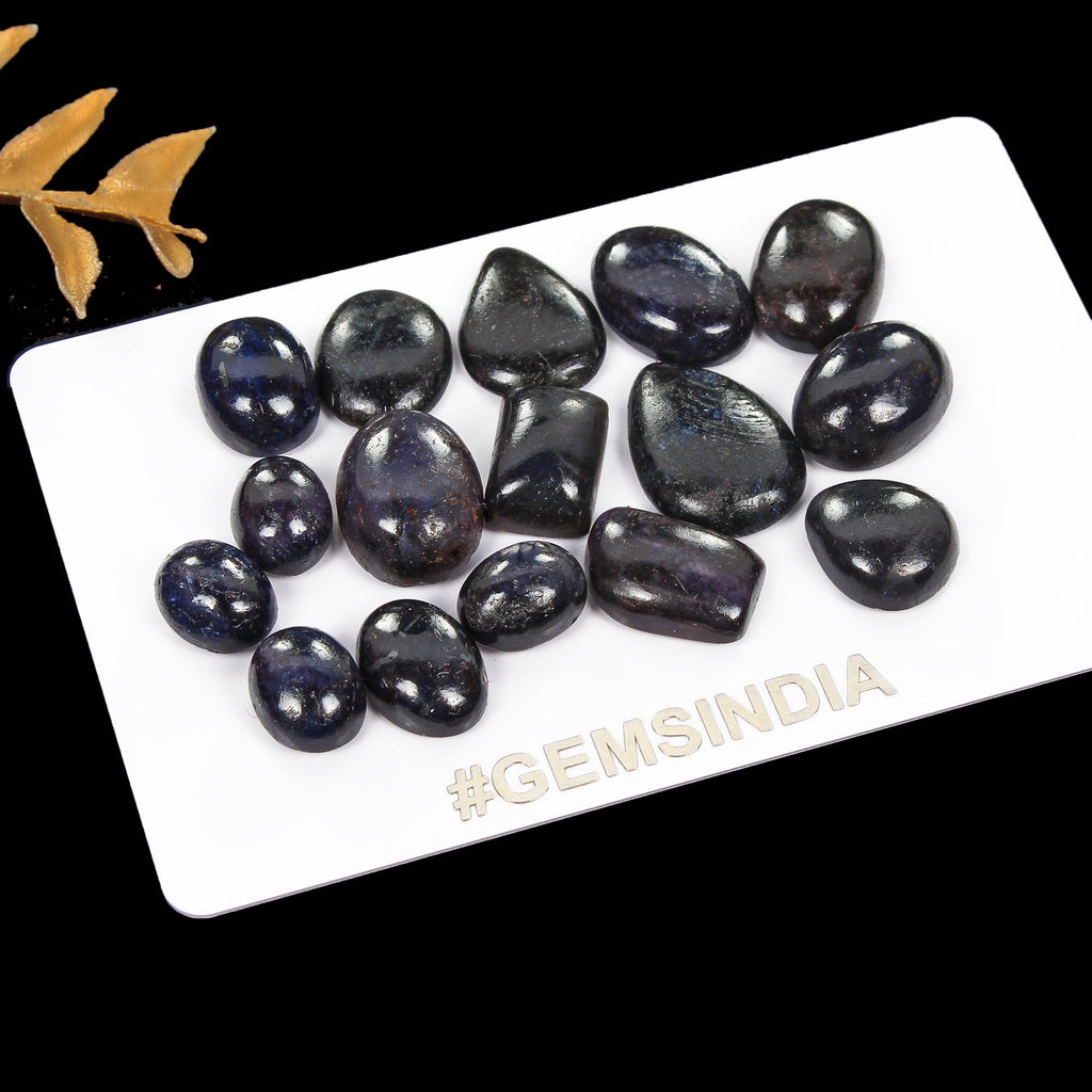 131.40 Cts/16 Pcs Natural Dark Blue Sapphire Mix Cab Loose Gems Lot For Jewelry