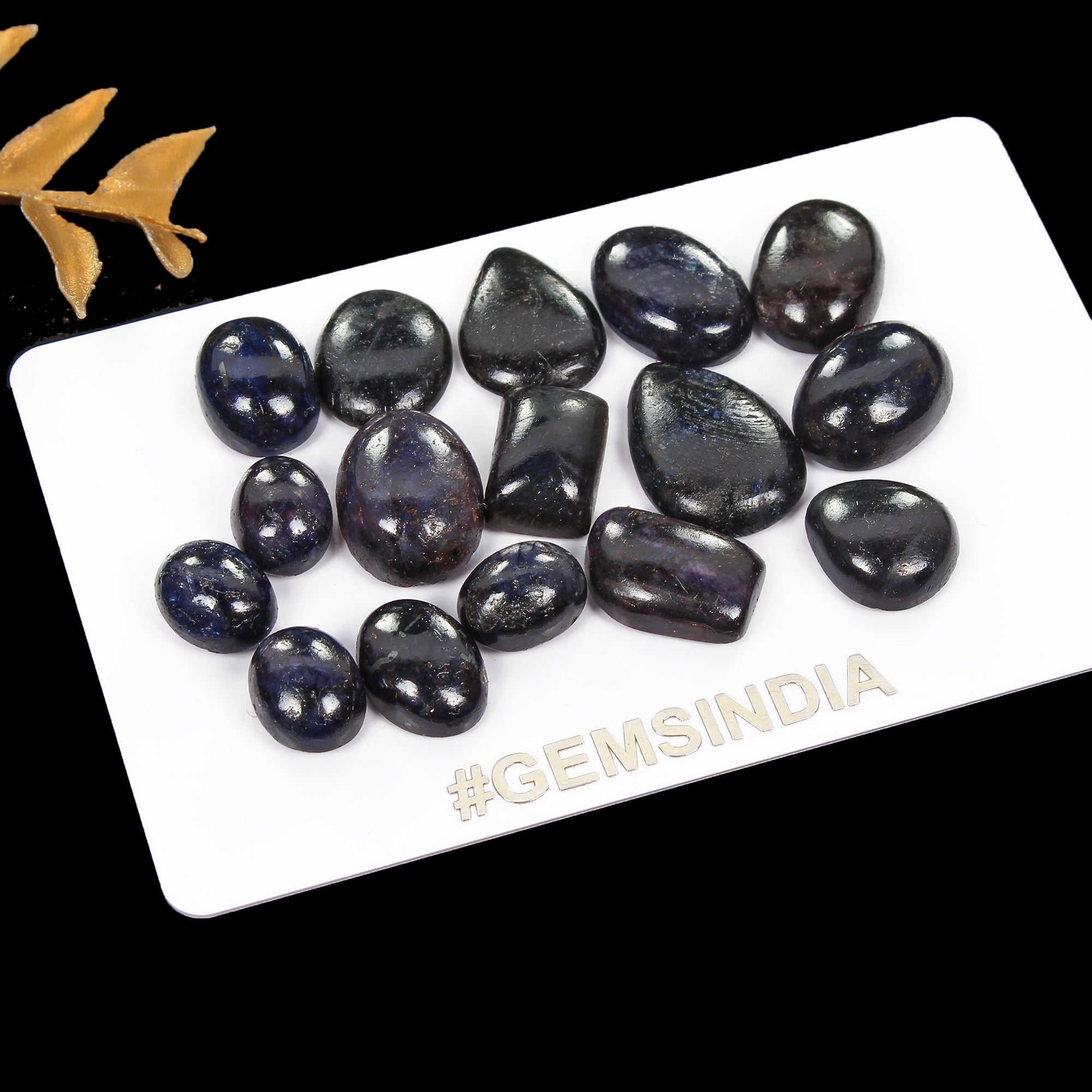 131.40 Cts/16 Pcs Natural Dark Blue Sapphire Mix Cab Loose Gems Lot For Jewelry