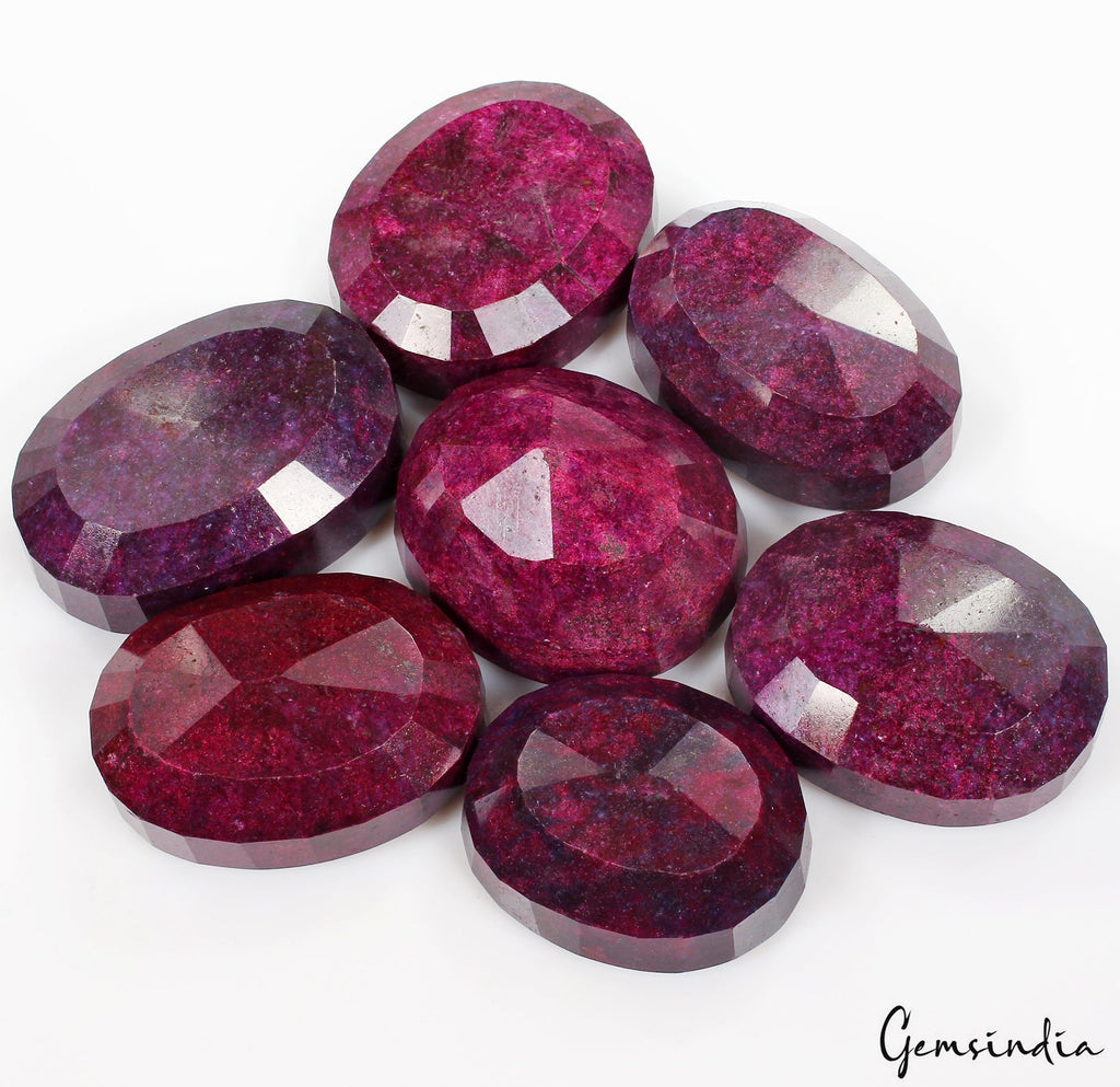 Natural Red Ruby 7500 Ct Oval Cut Loose Earth mined Gemstone from Madagascar 7Pc