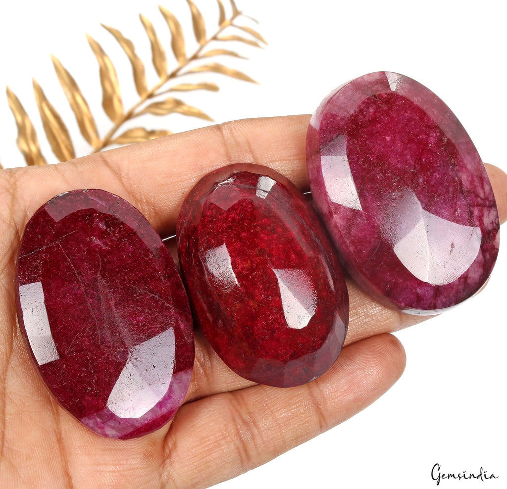 630Ct Natural Pink Red USA Beryl Bixbite Oval Faceted Loose 50-55mm Huge Gem Lot