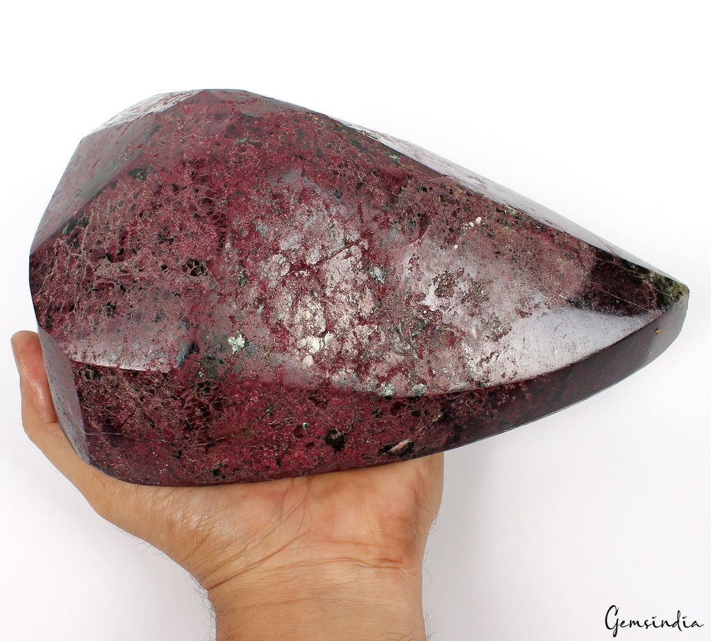 Natural Untreated Red Ruby 4.8 kilo Very Large Pear Cut Loose Gemstone w/ Stand