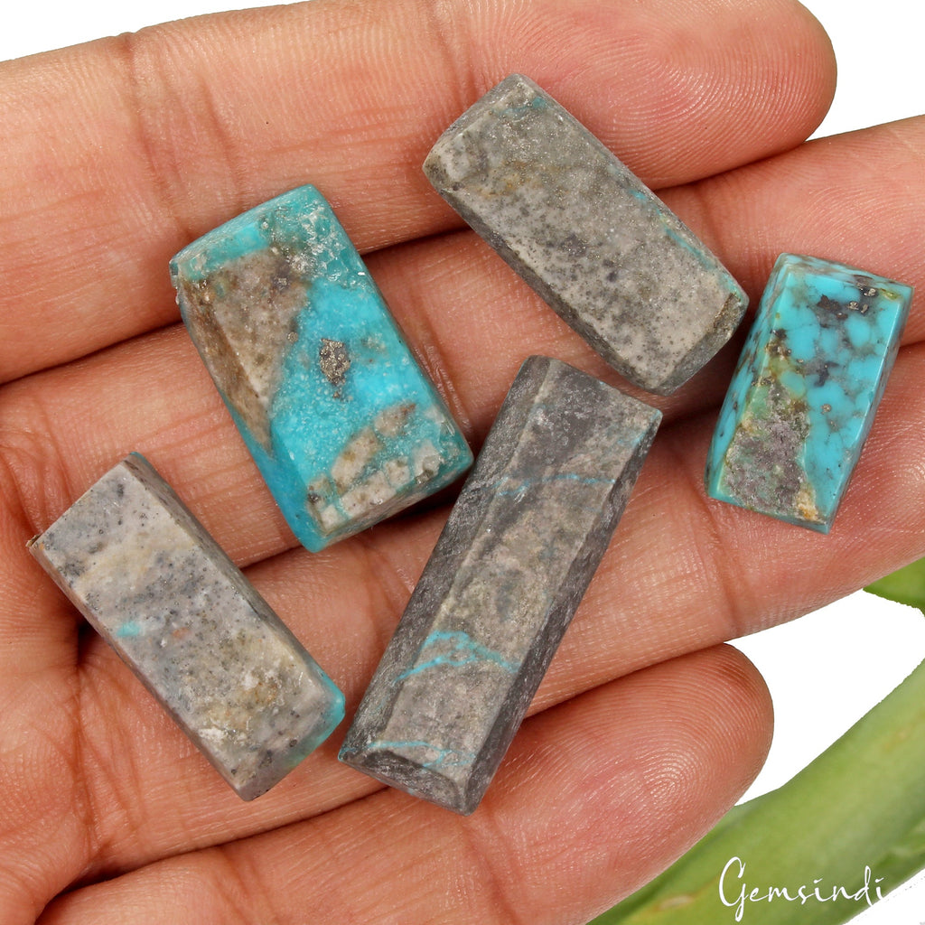 5 Persian Turquoise Neyshabur Cabochon Lot Not Stabilized, %100 Natural 18-31mm