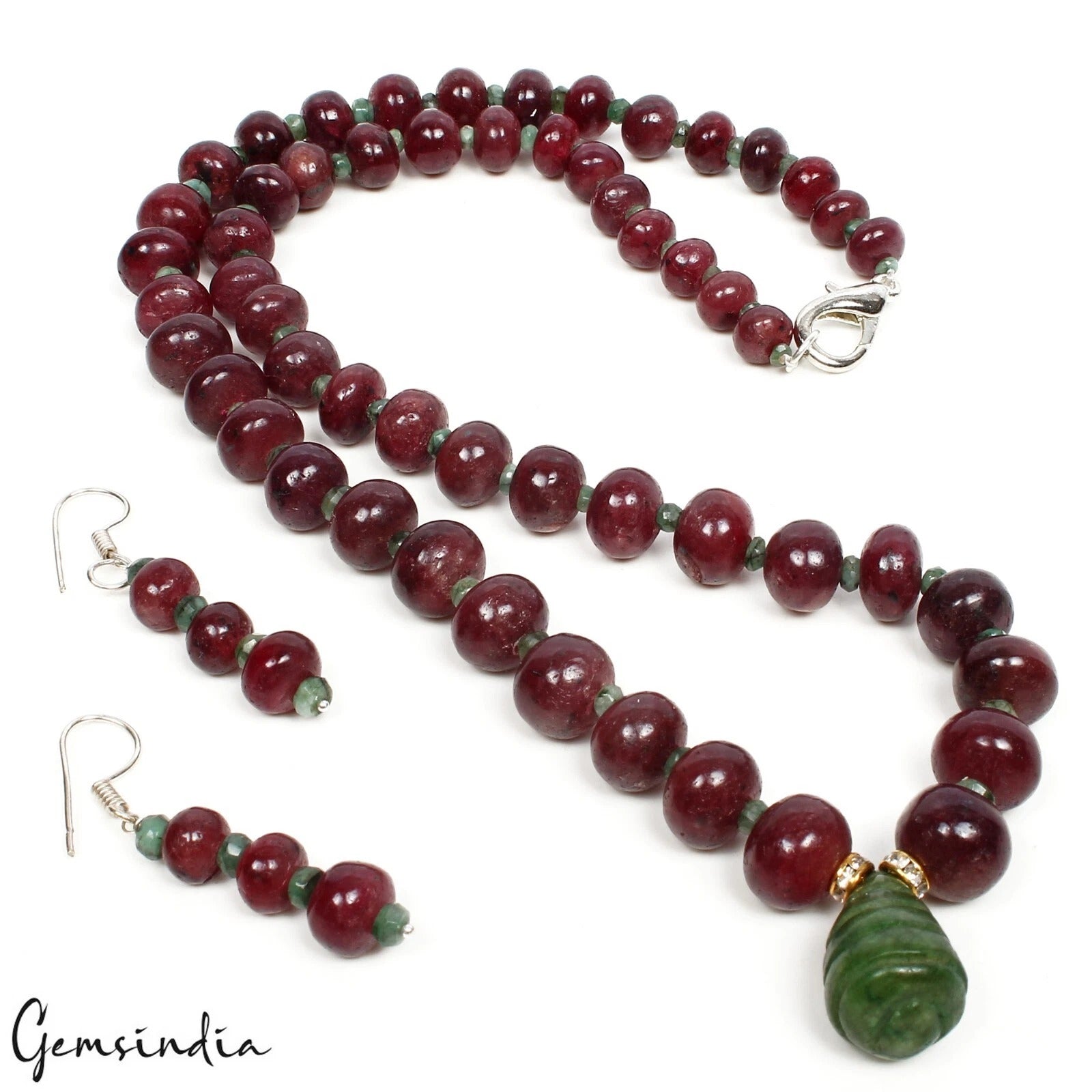 Ruby Necklace, Color Enhanced — 20 ", 520 Ct, Madagascar