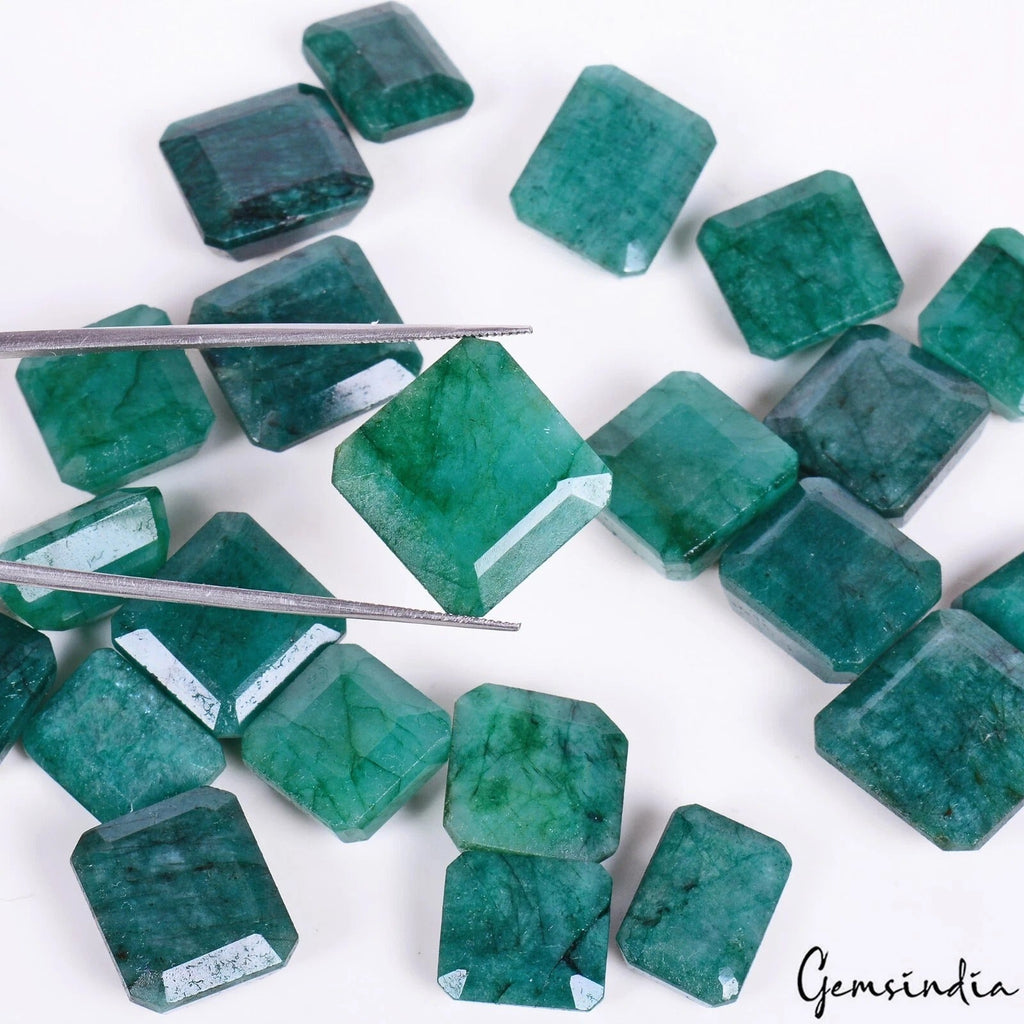 ZAMBIAN Emerald 390 Ct. Natural GREEN Octagon Loose Gemstone Certified 13-18mm