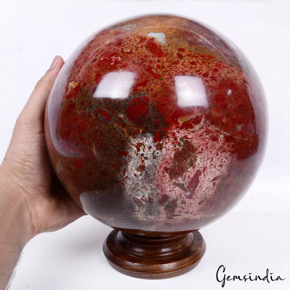 Red Jasper Sphere, Untreated — 7" in diameter, 10.9 Kg (54500 Ct), Madagascar