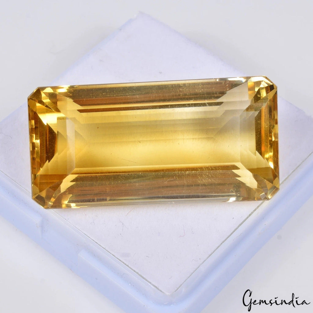 Citrine Octagon Cut Gemstone 121.10 Cts - 42x20mm Lustrous Precious Jewelry Gem