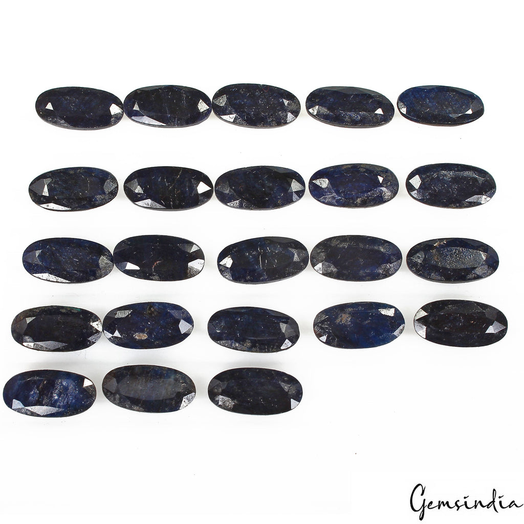 250 Cts/23 Pcs Natural Blue Sapphire Oval Faceted Loose Calibrated 20x10mm Gems