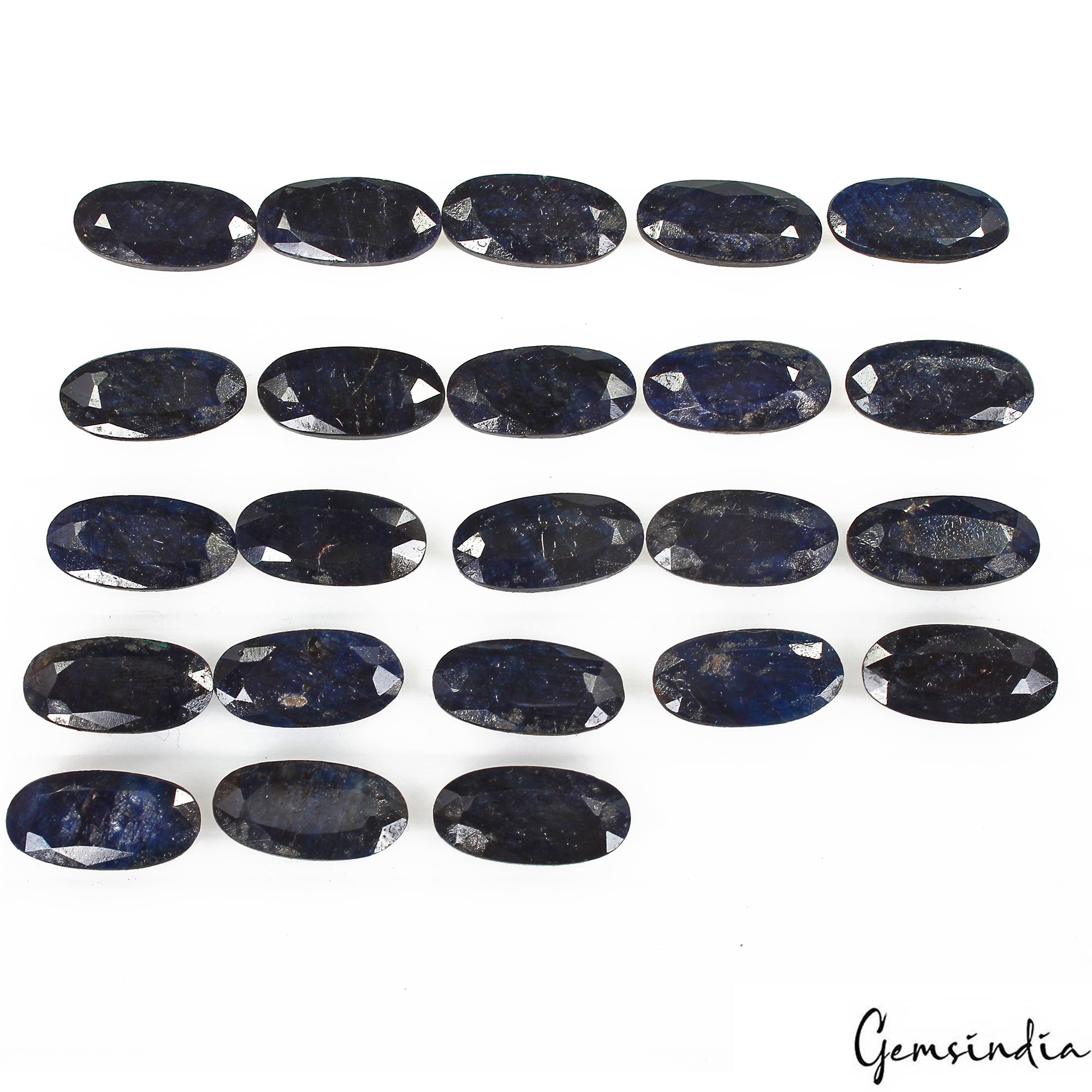 250 Cts/23 Pcs Natural Blue Sapphire Oval Faceted Loose Calibrated 20x10mm Gems
