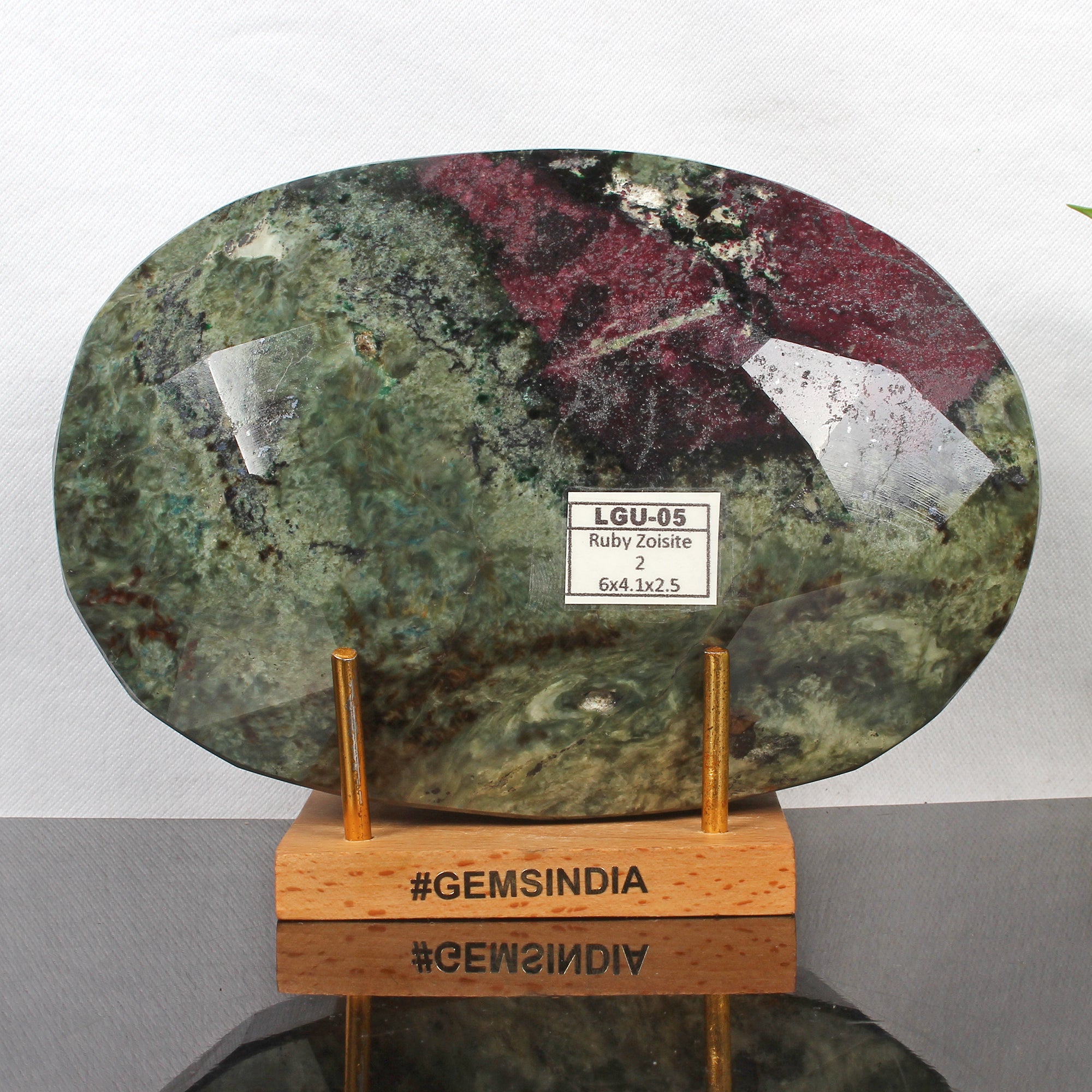 Large 2 Kilo Natural Huge Bi Color Ruby Zoisite Oval Faceted Untreated Gemstone