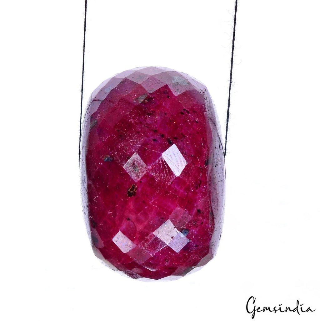 300 Ct Natural Red Ruby Round Cut Center Drilled Loose Bead Certified Loose Gems