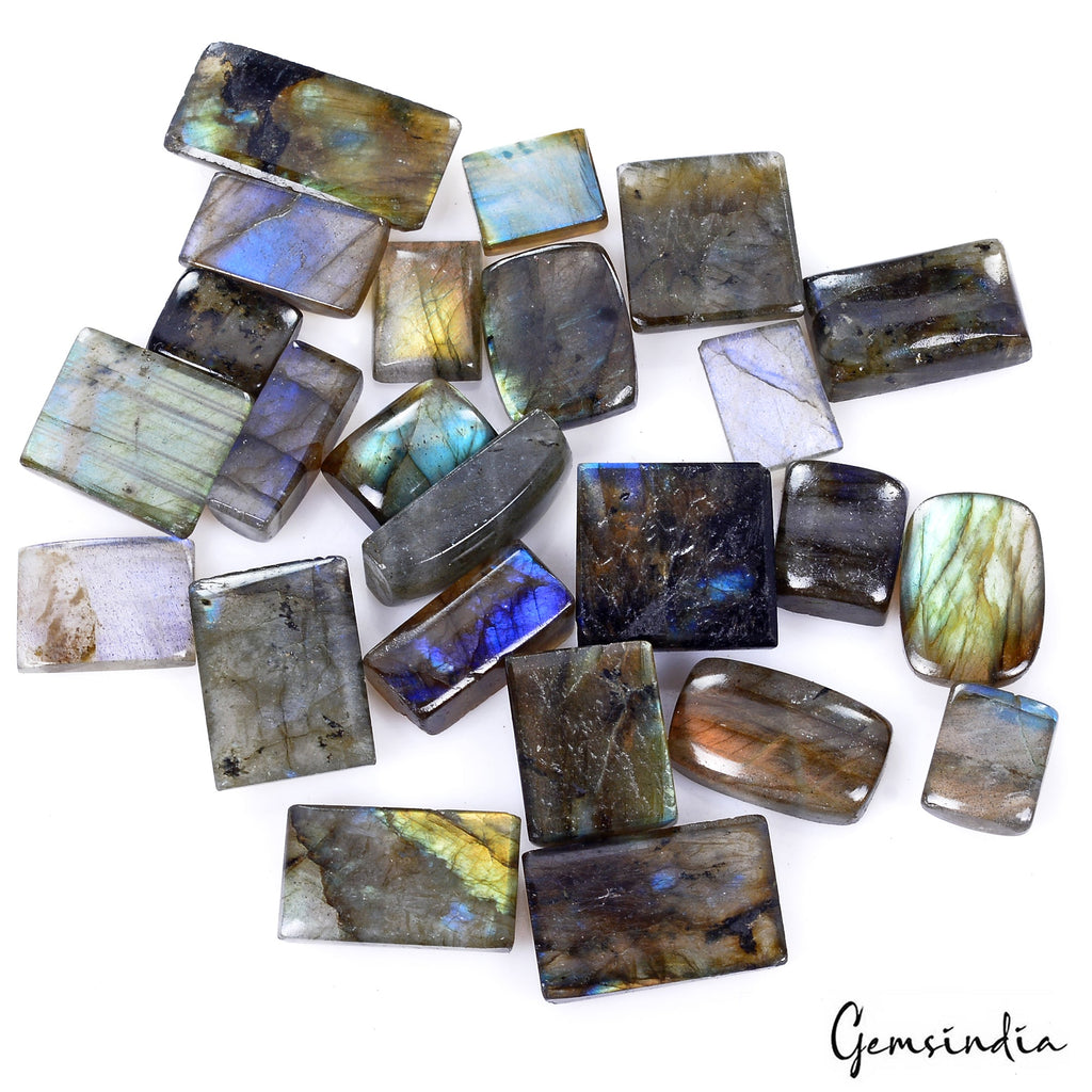 300 Cts/24 Pcs Natural Untreated Multi Shine Labradorite Baguette Cut Loose Gems