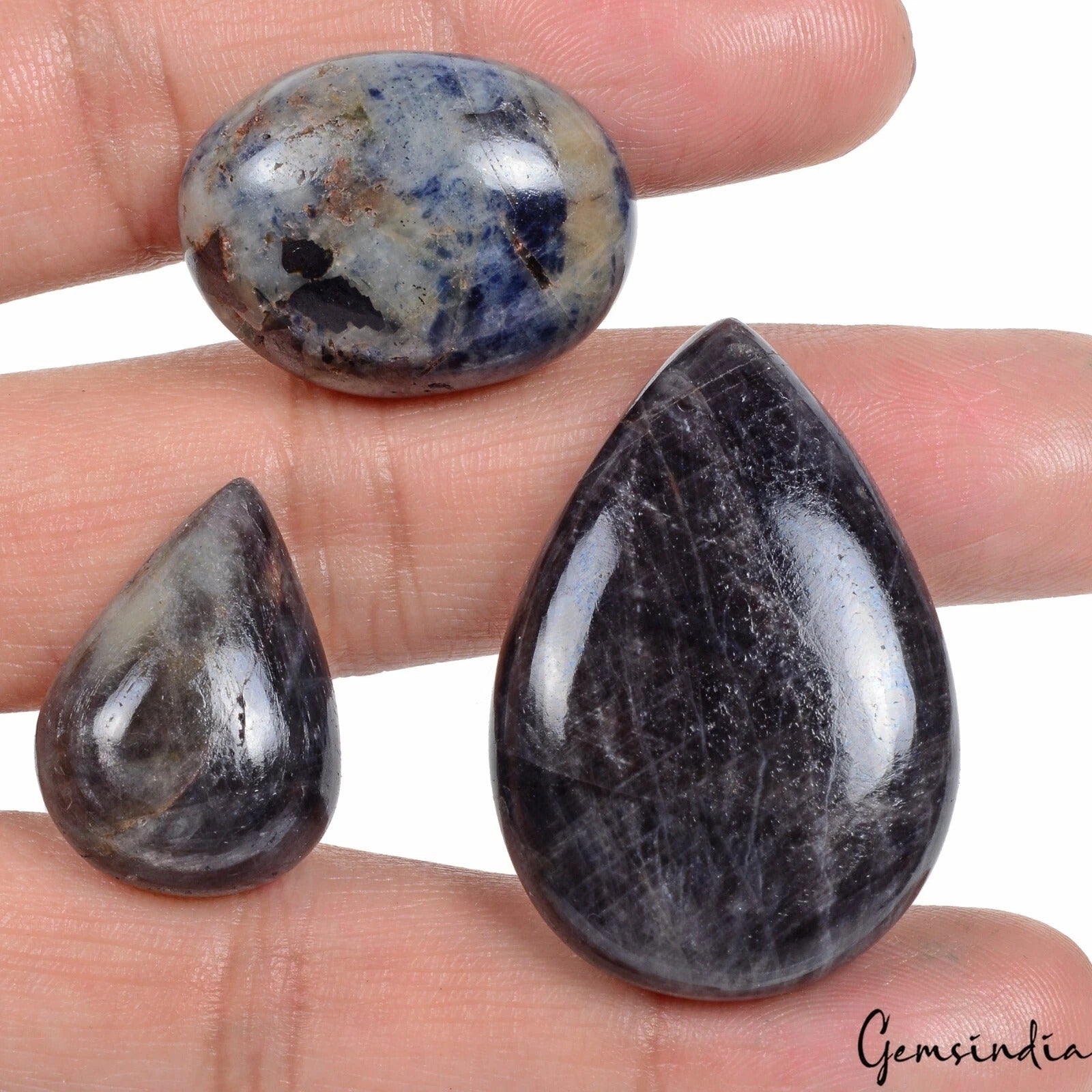 Certified 240 Cts/3 Pcs Natural Untreated Gray Blue Sapphire Mix Loose Gems Lot