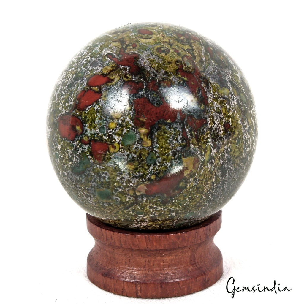 41mm Dragon Blood Stone Sphere Polished Jasper Orb Crytsal Healing Gem 560 Cts