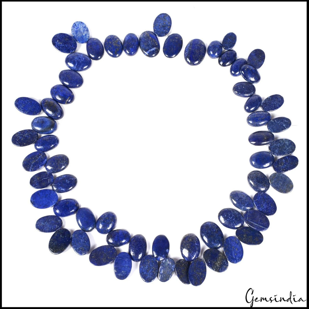 2100 Cts/63 Pcs Natural Blue Lapis Lazuli Oval Cab Drilled Briolette/Beads Gems