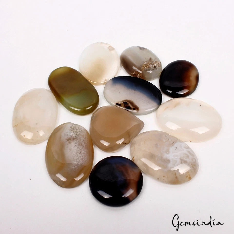 740 Ct Natural Multicolor Onyx Mix Cabochon Loose Untreated Gemstones lot~11 Pcs