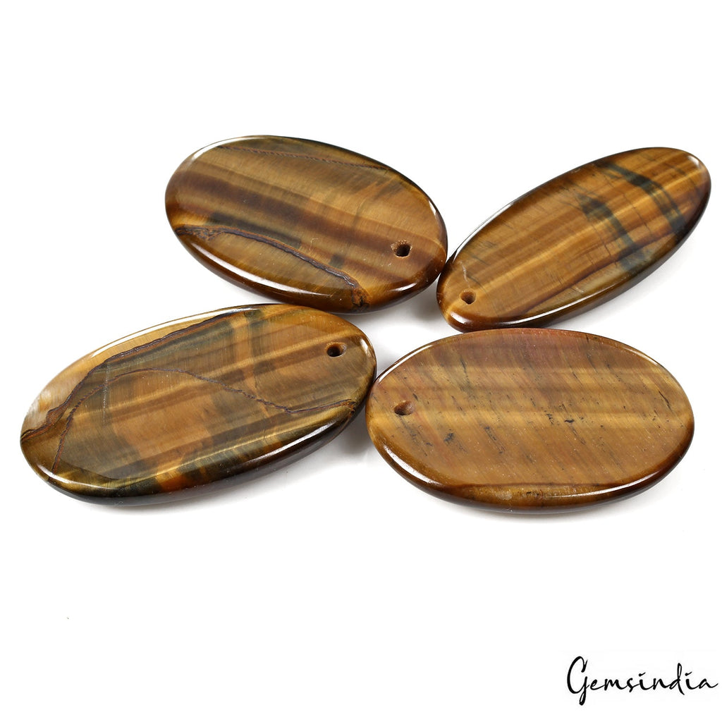 200 Ct/4 Pcs Natural Untreated Blue Pietersite Tiger Eye Drill Oval Beads Gems