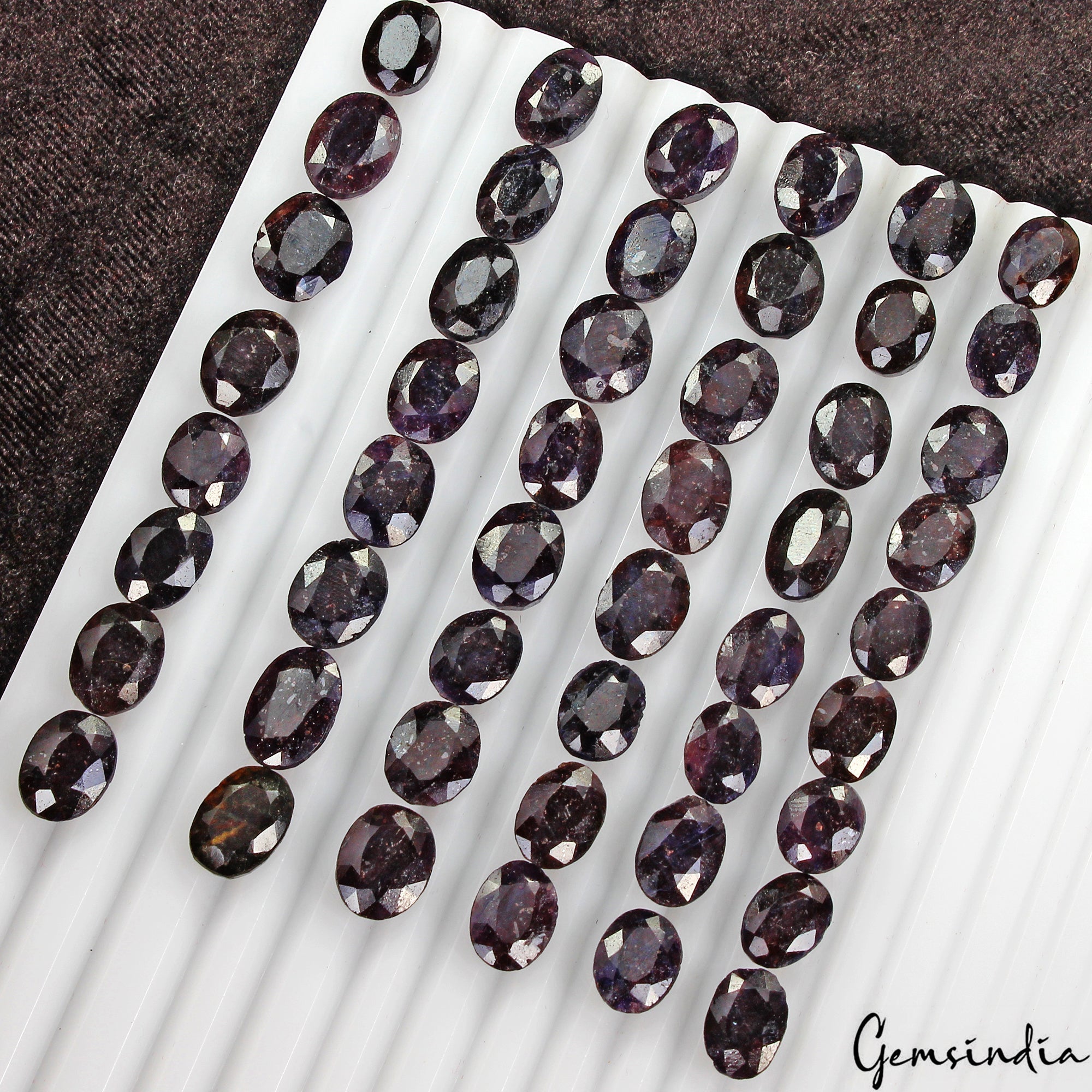 330 Ct/49 Pcs Natural Blue Sapphire Oval Cut Loose Certified Jewelry Gemstones