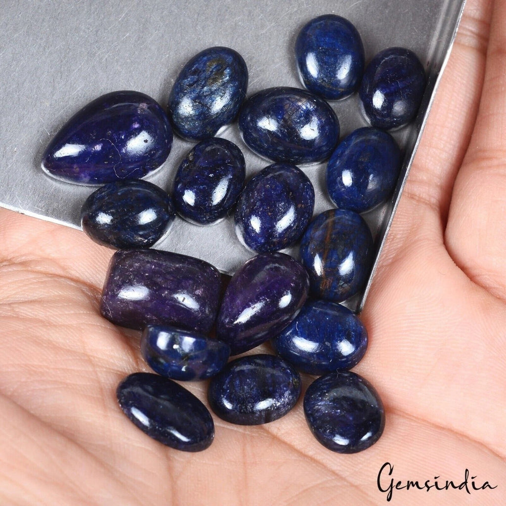 142.00 Ct Natural Blue Sapphire Oval Cab Loose Gems Lot 17Pcs For Making Jewelry