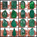 Emerald Carving, Color Enhanced, Green — 8 Pieces, 57mm to 82mm, 1.15 Kg (5575 Ct), Brazil