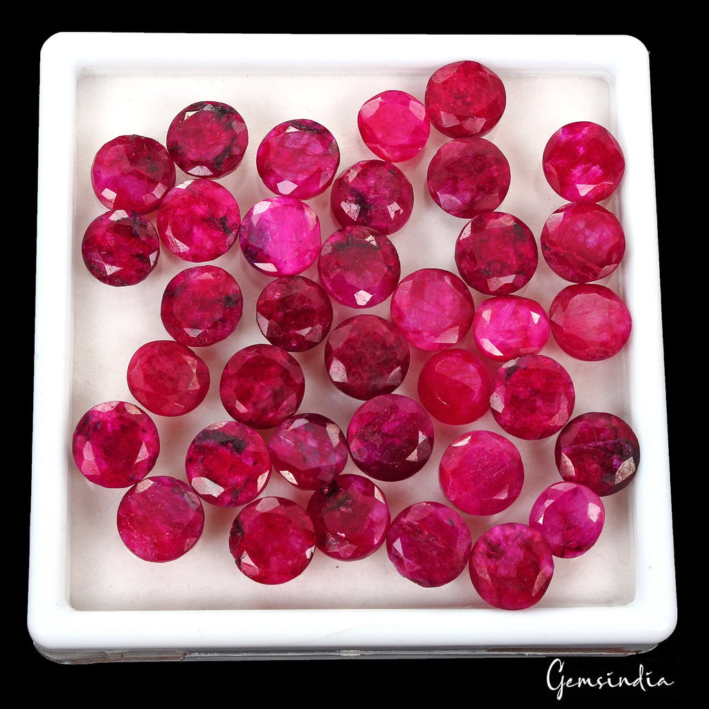220.00 Ct Natural Red Pink Beryl Round Cut Loose Wholesale Gemstone Lot 36 Pcs