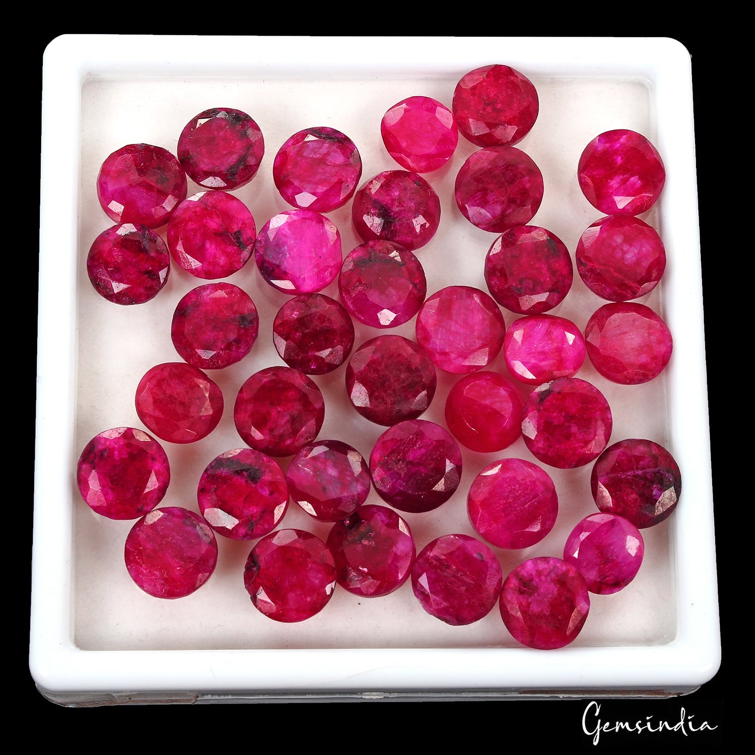 220.00 Ct Natural Red Pink Beryl Round Cut Loose Wholesale Gemstone Lot 36 Pcs
