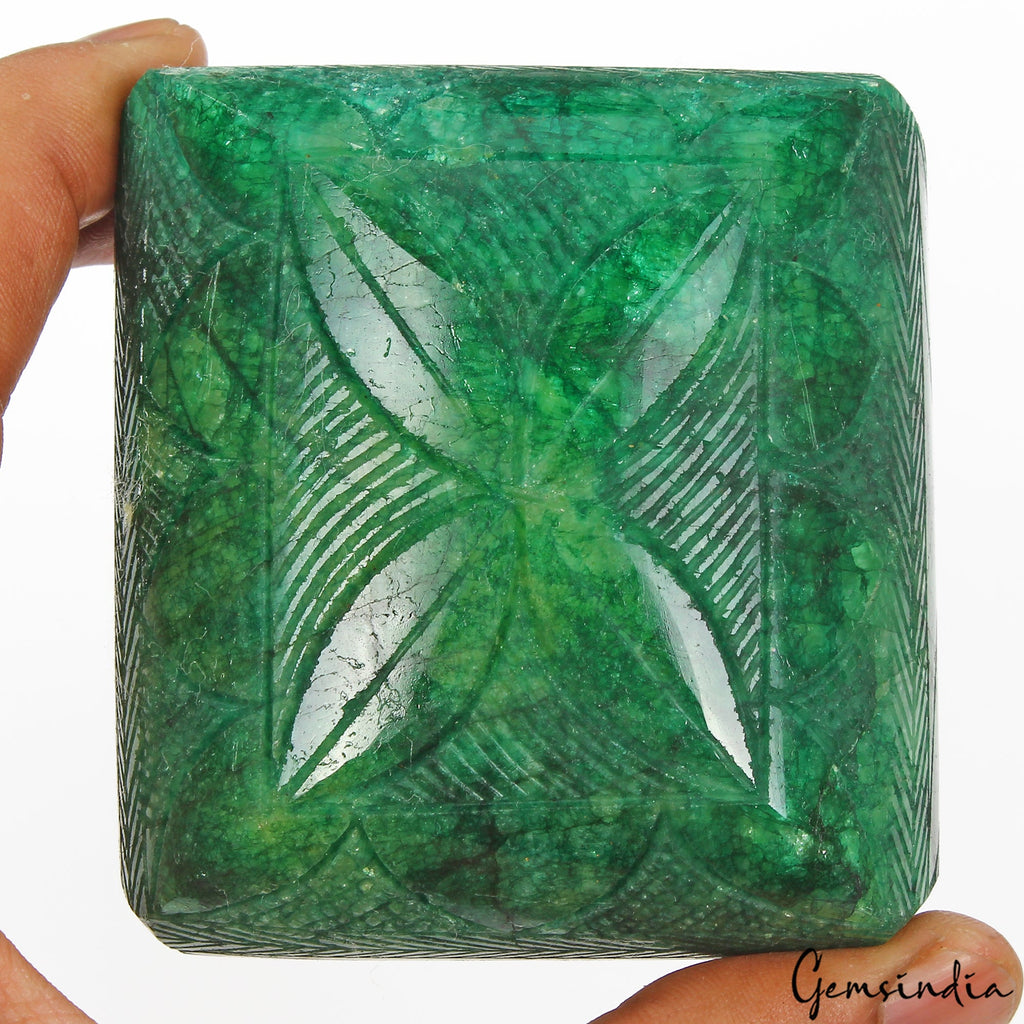 3020 Ct Natural Brazilian Green Emerald Octagon Cut Carving Masterpiece Huge Gem
