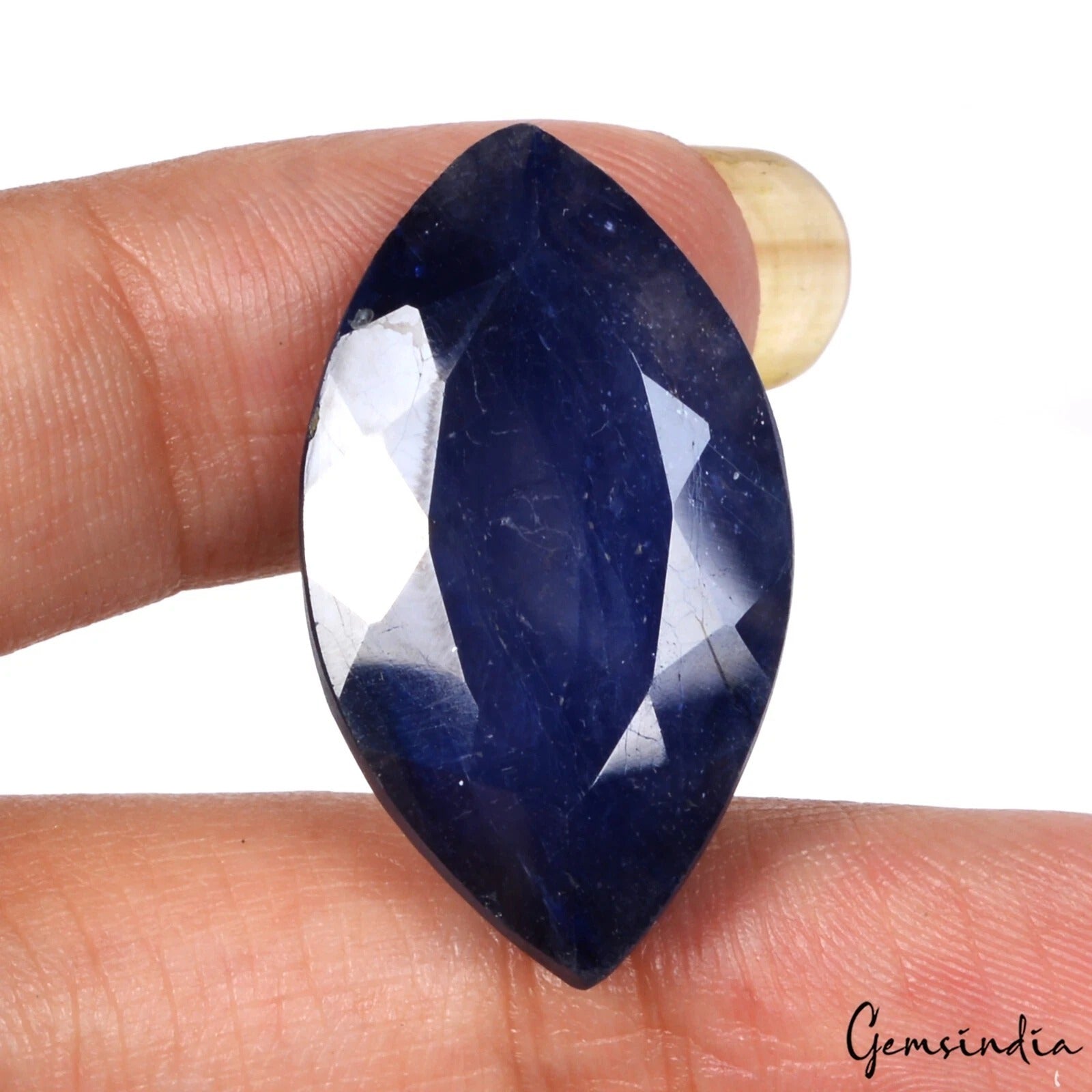 Certified 38.20 Cts Natural Blue Sapphire Marquise Cut AAA Grade Ceylon Gemstone