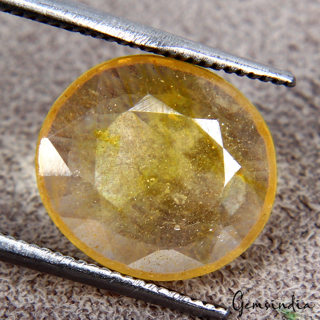 4.00 Cts Natural Ceylon Sapphire Yellow Oval Cut Untreated Certified Gemstone
