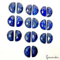 360Ct Natural Lapis Lazuli Half Moon Shape 23x14mm Checker Cut Flat Back Gem Lot