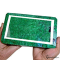 Large 3.1 Kilo Natural Green Emerald Octagon Cut Brazilian Gemstone with Stand