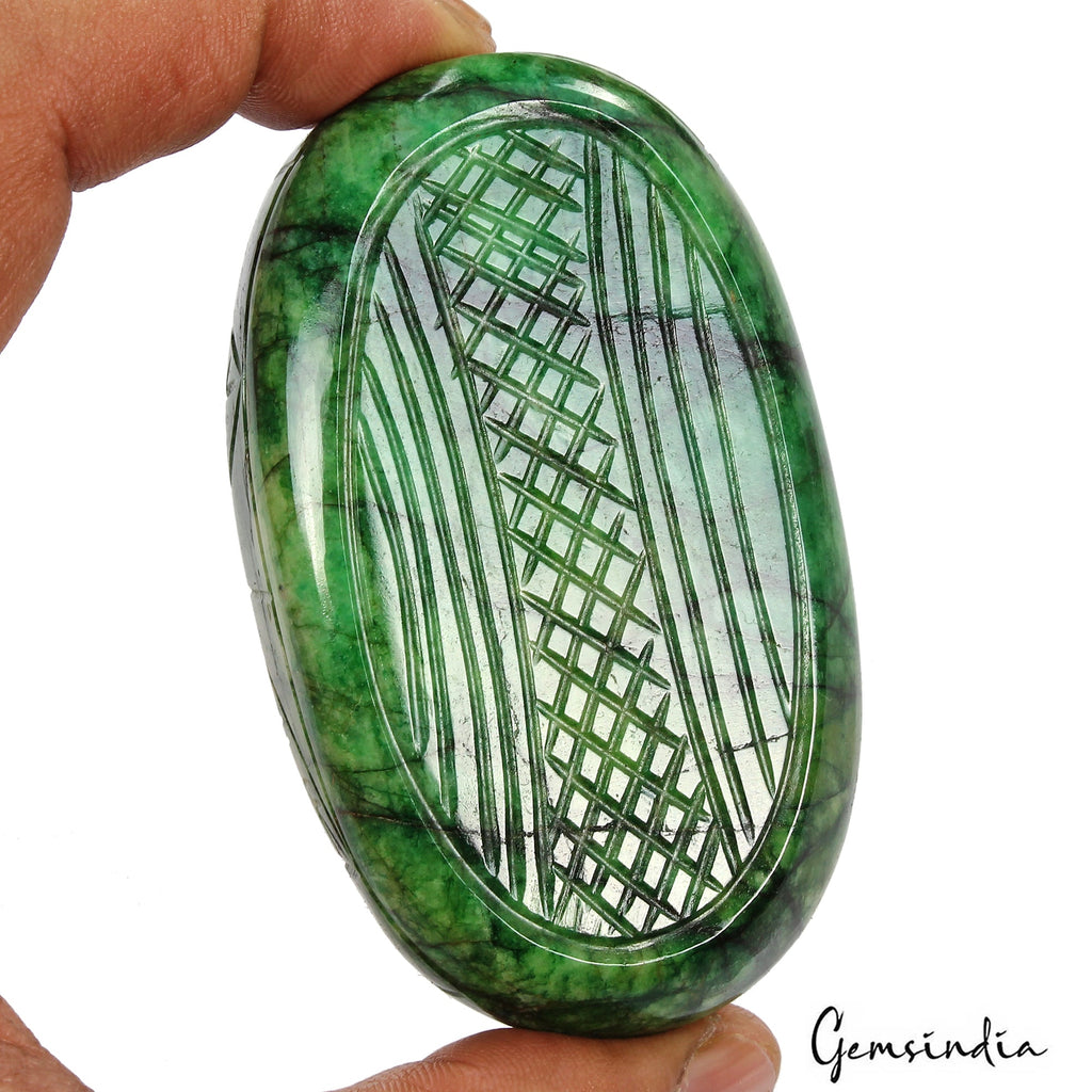 1000 Ct Natural Vibrant Green Emerald Oval Carving Earth Mined Museum Size Gems