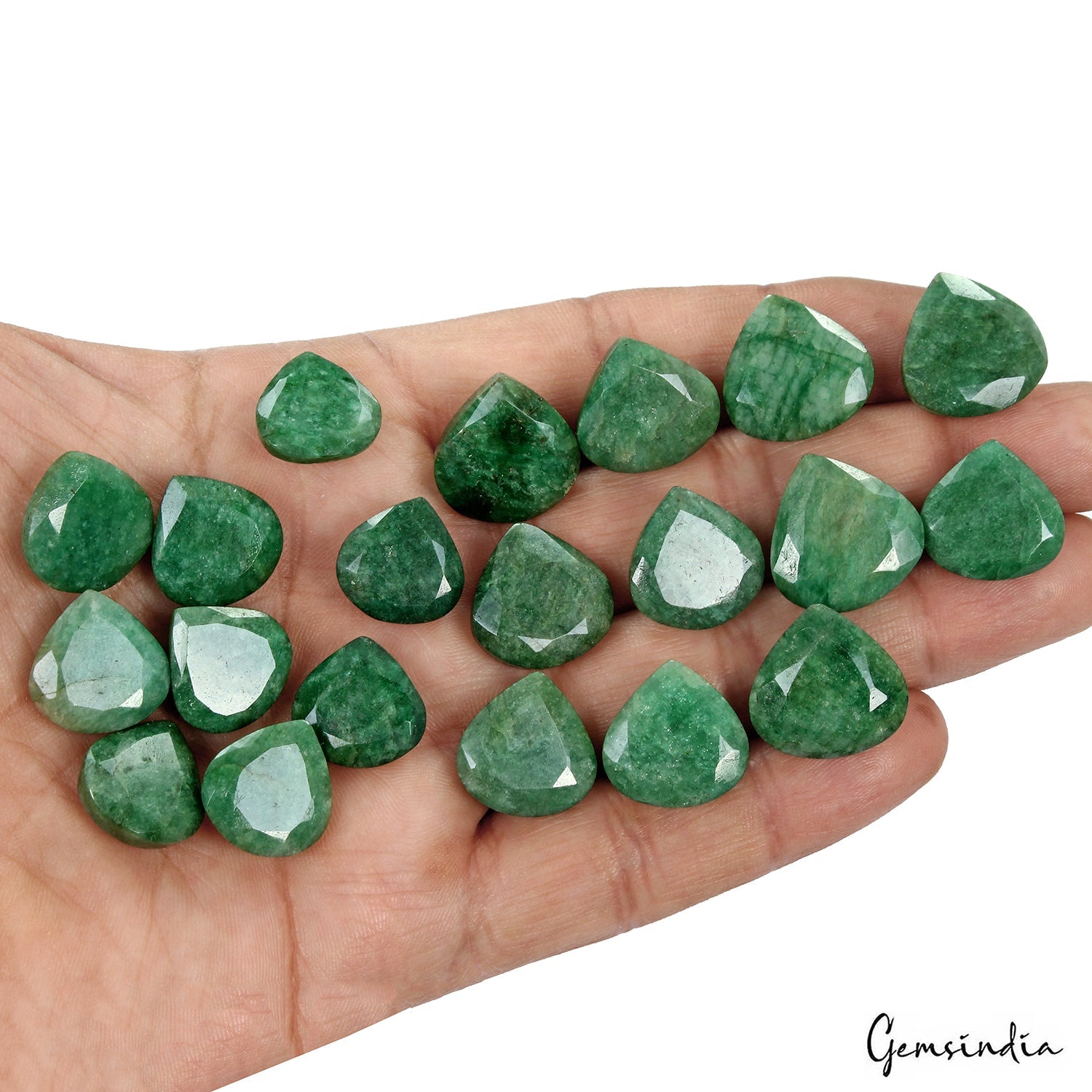275.00 Ct Natural Green Brazilian Emerald Pear Cut Faceted Loose Wholesale Gems