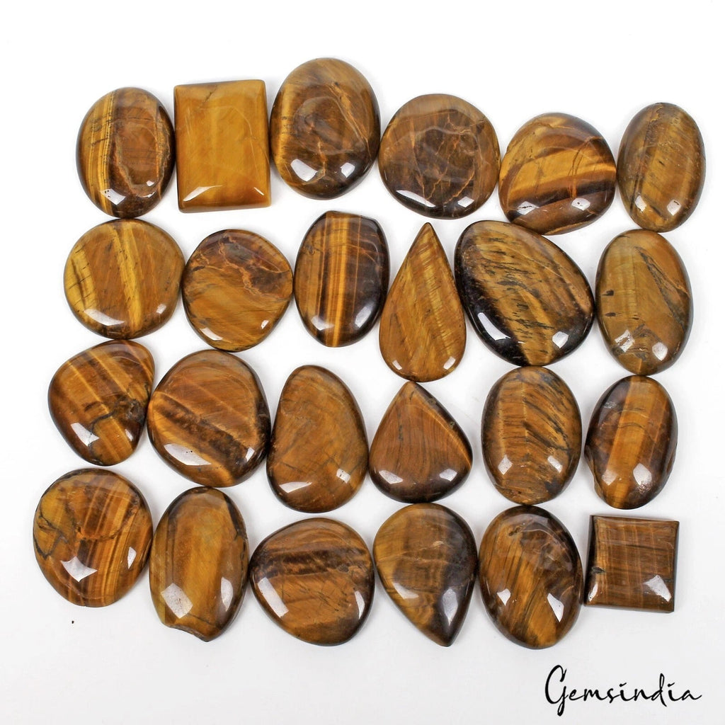 980 Cts Mix Tiger Eye Cabochon Handcrafted Natural 24Pcs Wholesale Lot 20-37mm