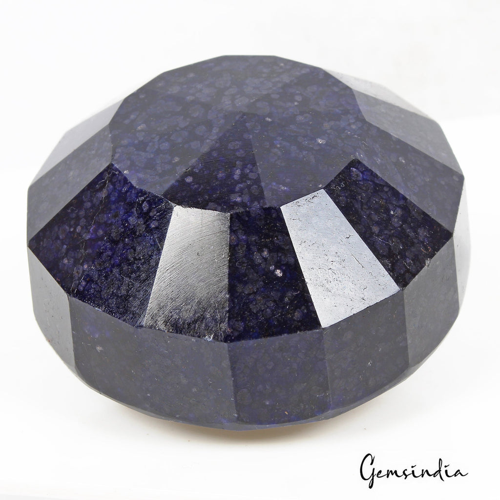 Huge 1660 Cts Natural African Dark Blue Sapphire Round Cut Earth Mined Loose Gem