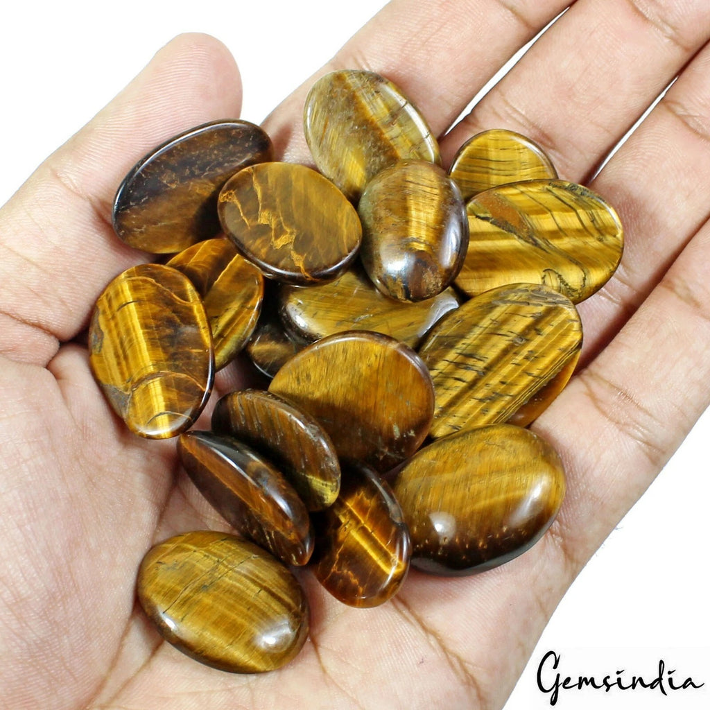 Tiger Eye Lot, Loose Gemstone, Untreated, Brown — 30 Pieces, 22mm to 30mm, 750 Ct