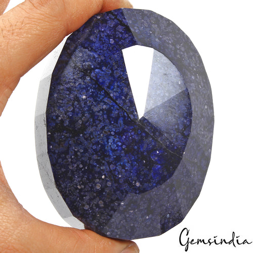 African Blue Sapphire Loose Gemstone, Color Enhanced — 94x71x46 mm, 3300 Ct, Africa