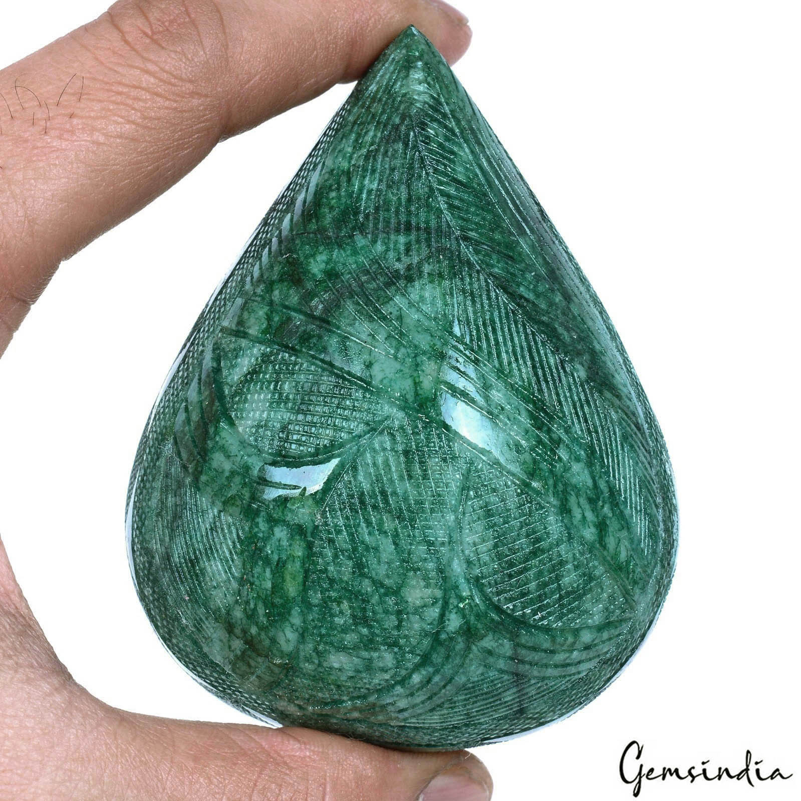 2020 Cts Natural Brazilian Green Emerald Pear Carving Earth Mined Huge Size Gem