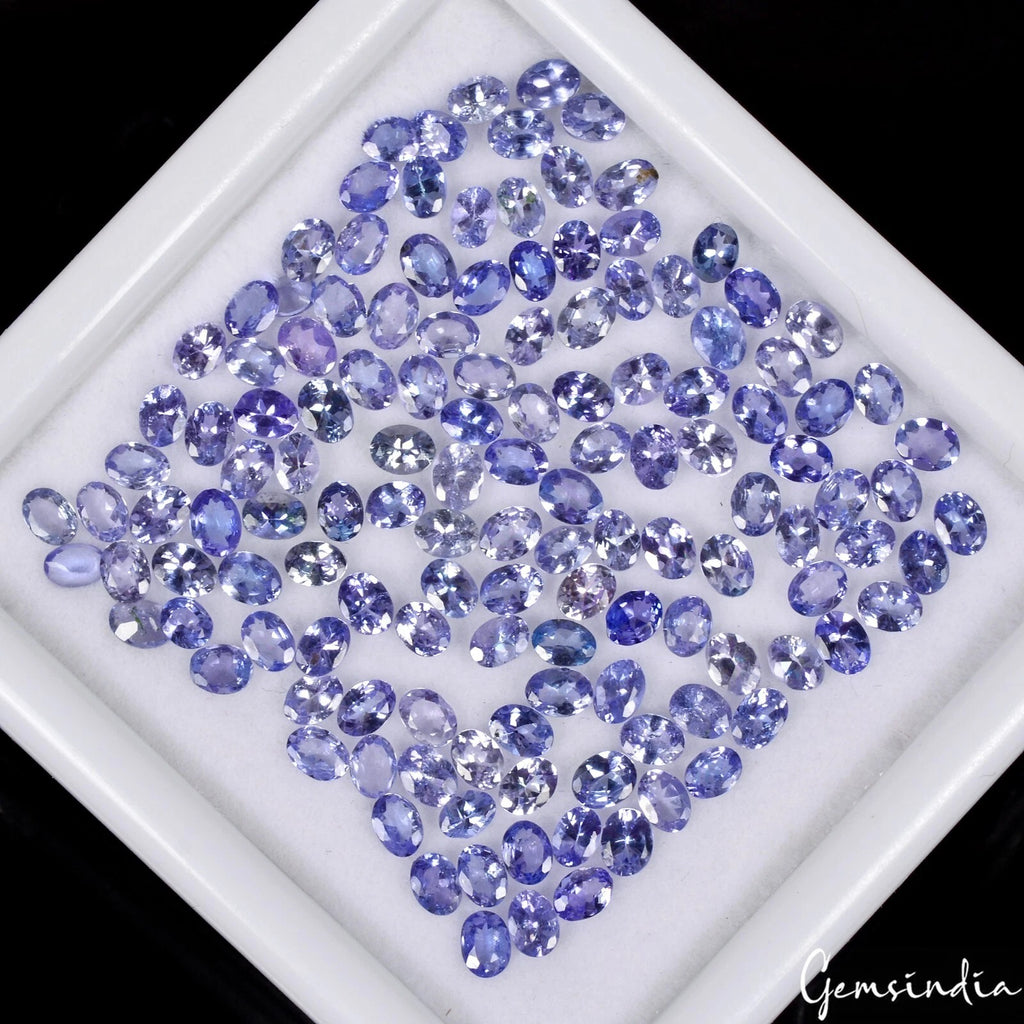Tanzanite Lot, Loose Gemstone, Oval Cut Treamnt : Untreated, Blue — 134 Pieces, 4mm, 22.30 Ct, Tanzania