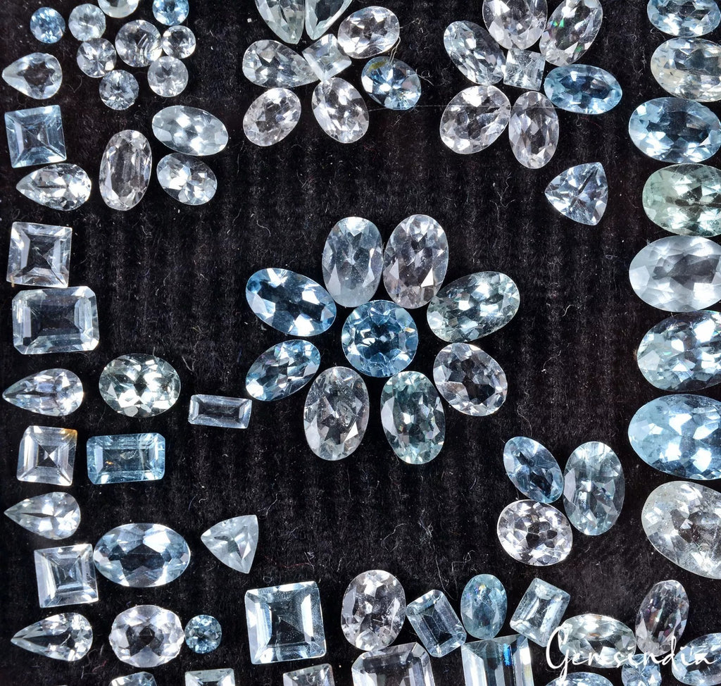 Aquamarine Lot, Loose Gemstone, Untreated, Blue — 85 Pieces, 01mm to 08mm, 21.90 Ct, Brazil